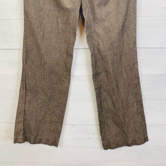 J Jill Womens Dress Slack Pants Linen Blend Brown Herringbone Wide Leg Size 8 - Picture 8 of 13